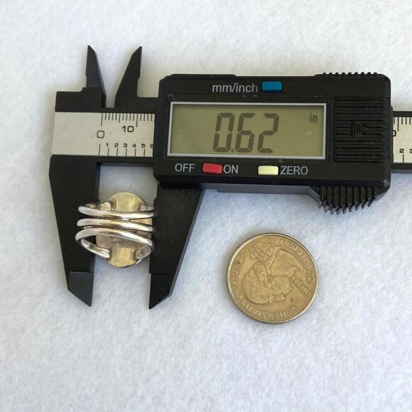 VTG Sterling Silver Southwest Style Oval Bezel Set Turquoise Triple Shank Ring - Picture 14 of 16